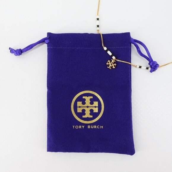 Tory Burch Kira Enamel Bar Bracelet Gold / Black / New Ivory OS - Picture 12 of 14